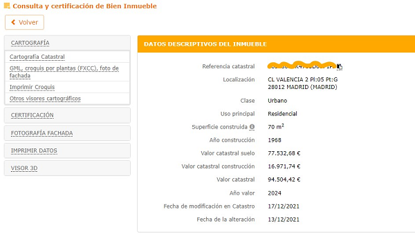 Algunos datos del Catastro solo los puede ver el titular